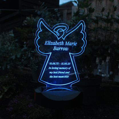 Personalised Angel Memorial Outdoor Solar Light - MK&JD Gifts