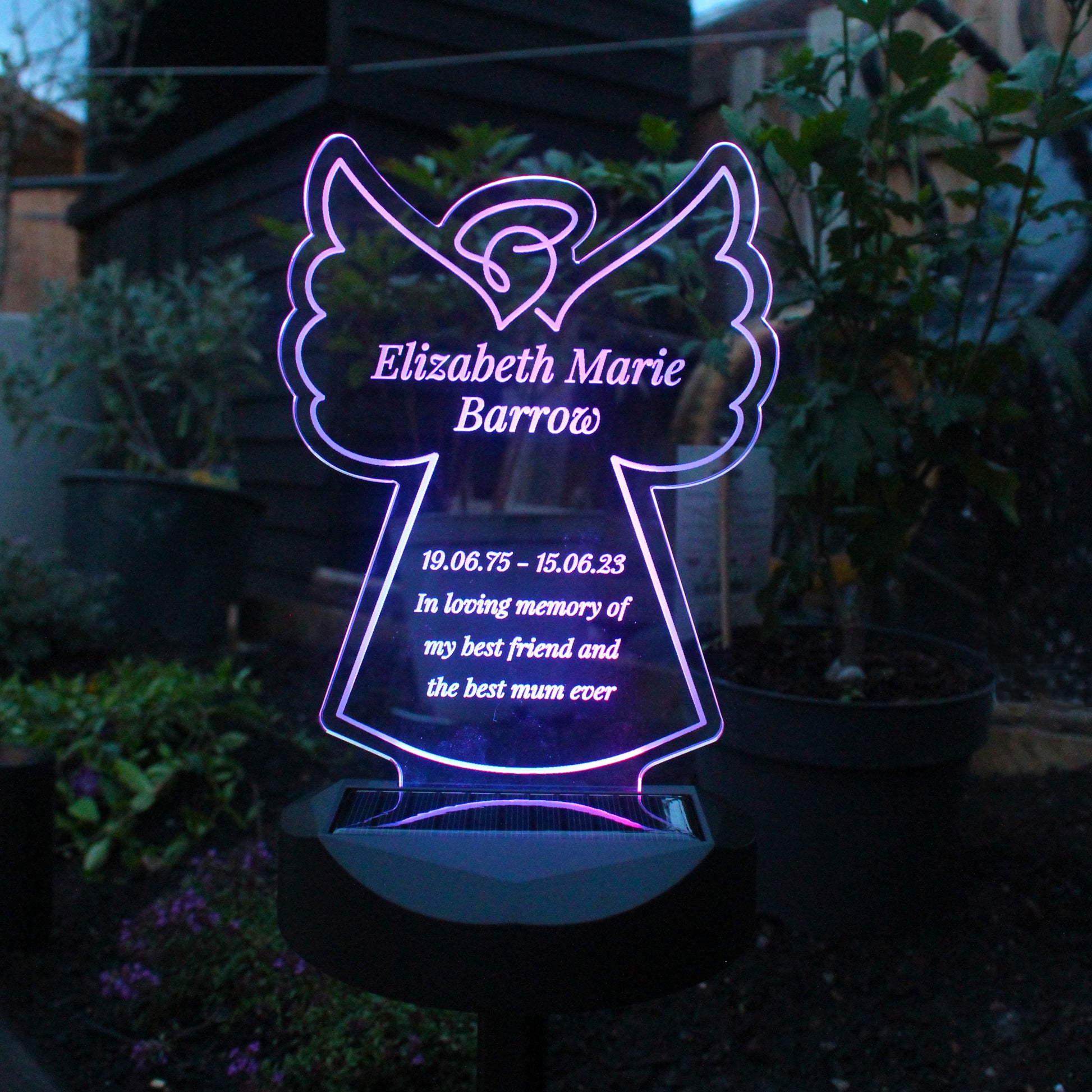 Personalised Angel Memorial Outdoor Solar Light - MK&JD Gifts