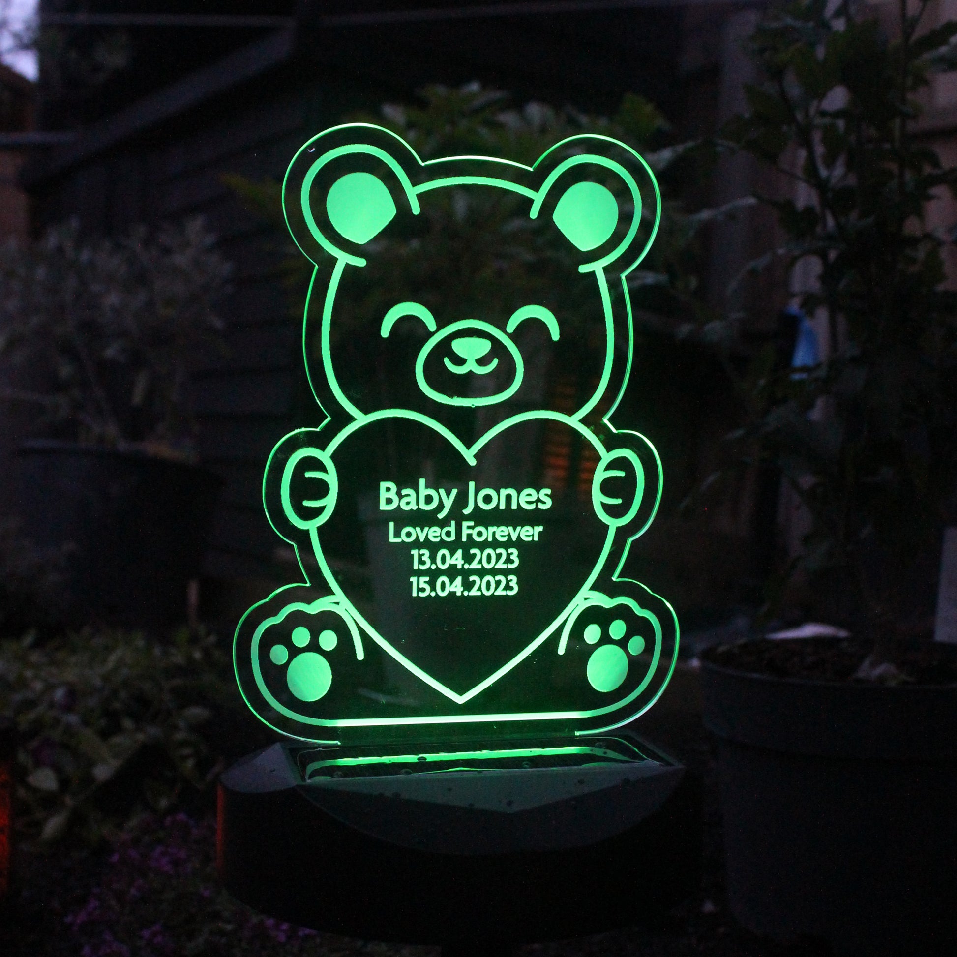 Personalised Bear Memorial Outdoor Solar Light - MK&JD Gifts