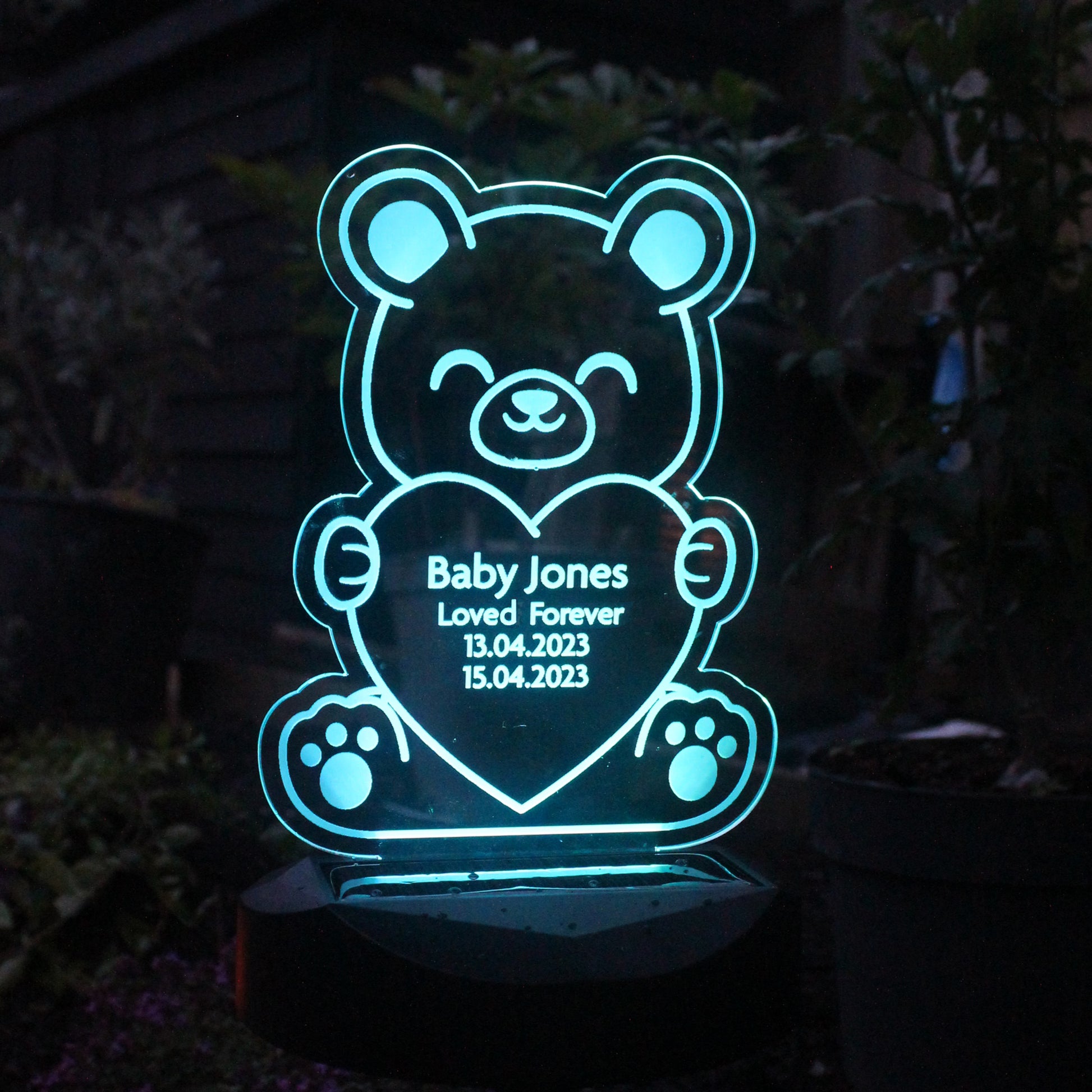 Personalised Bear Memorial Outdoor Solar Light - MK&JD Gifts