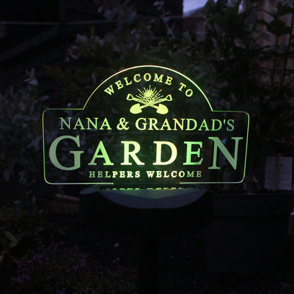 Personalised Garden Sign Outdoor Solar Light - MK&JD Gifts