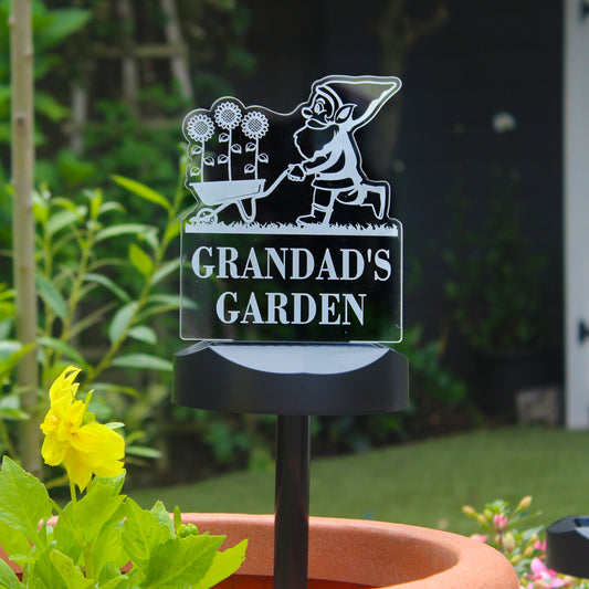 Personalised Gnome Garden Outdoor Solar Light - MK&JD Gifts