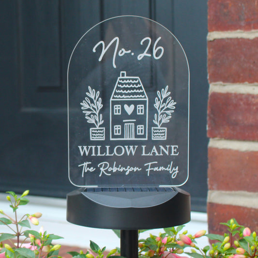 Personalised Home Outdoor Solar Light