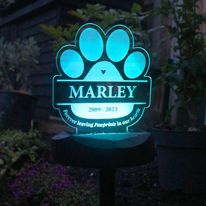 Personalised Pet Memorial Outdoor Solar Light - MK&JD Gifts