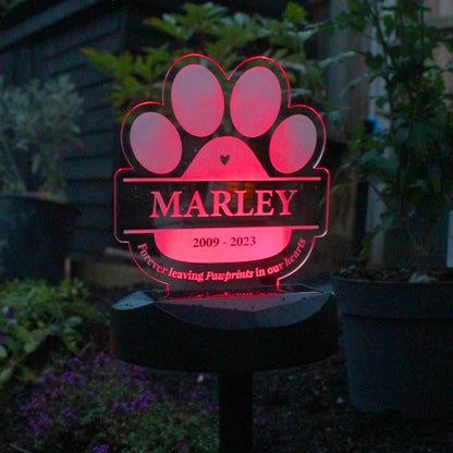 Personalised Pet Memorial Outdoor Solar Light - MK&JD Gifts