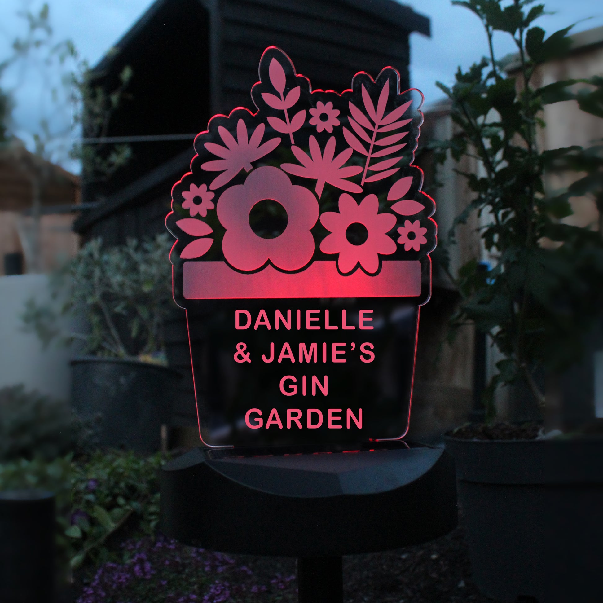Personalised Plant Pot Outdoor Solar Light - MK&JD Gifts