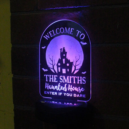 Personalised Haunted House Halloween Solar Light - MK&JD Gifts