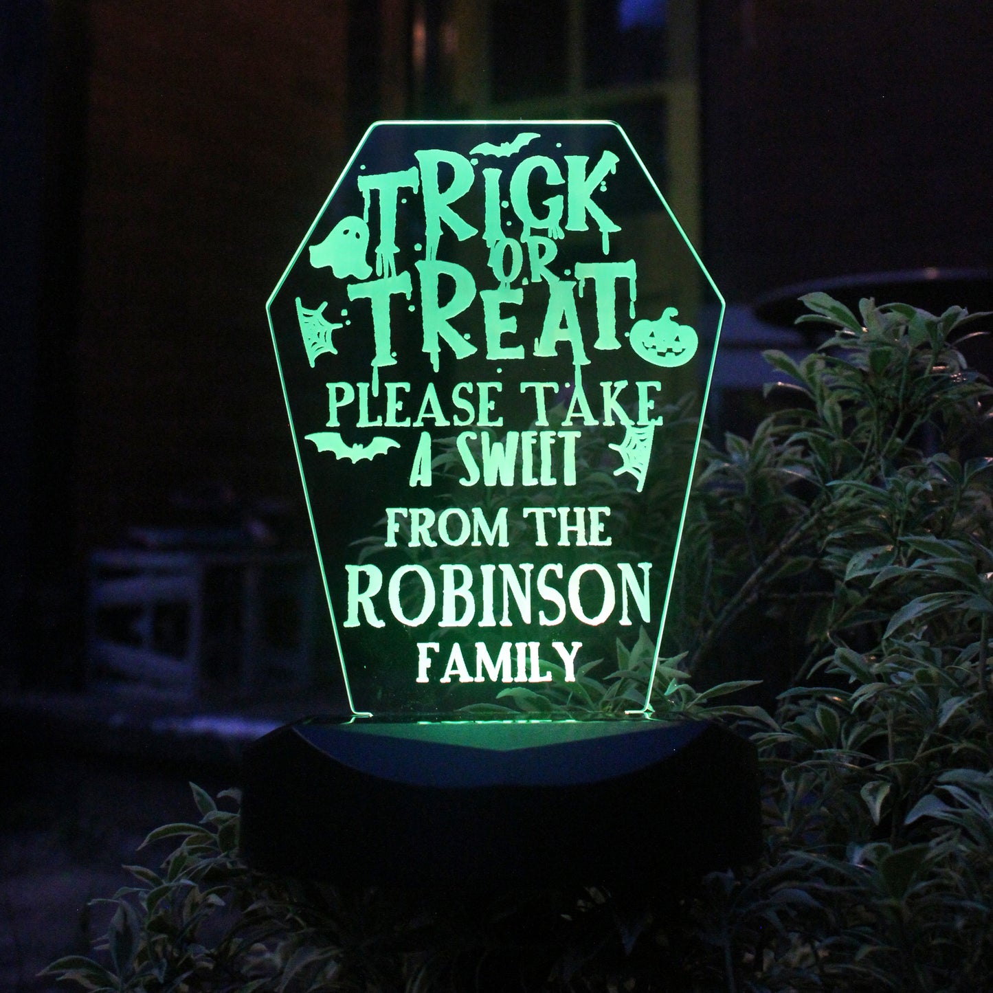 Personalised Trick or Treat Halloween Solar Light - MK&JD Gifts