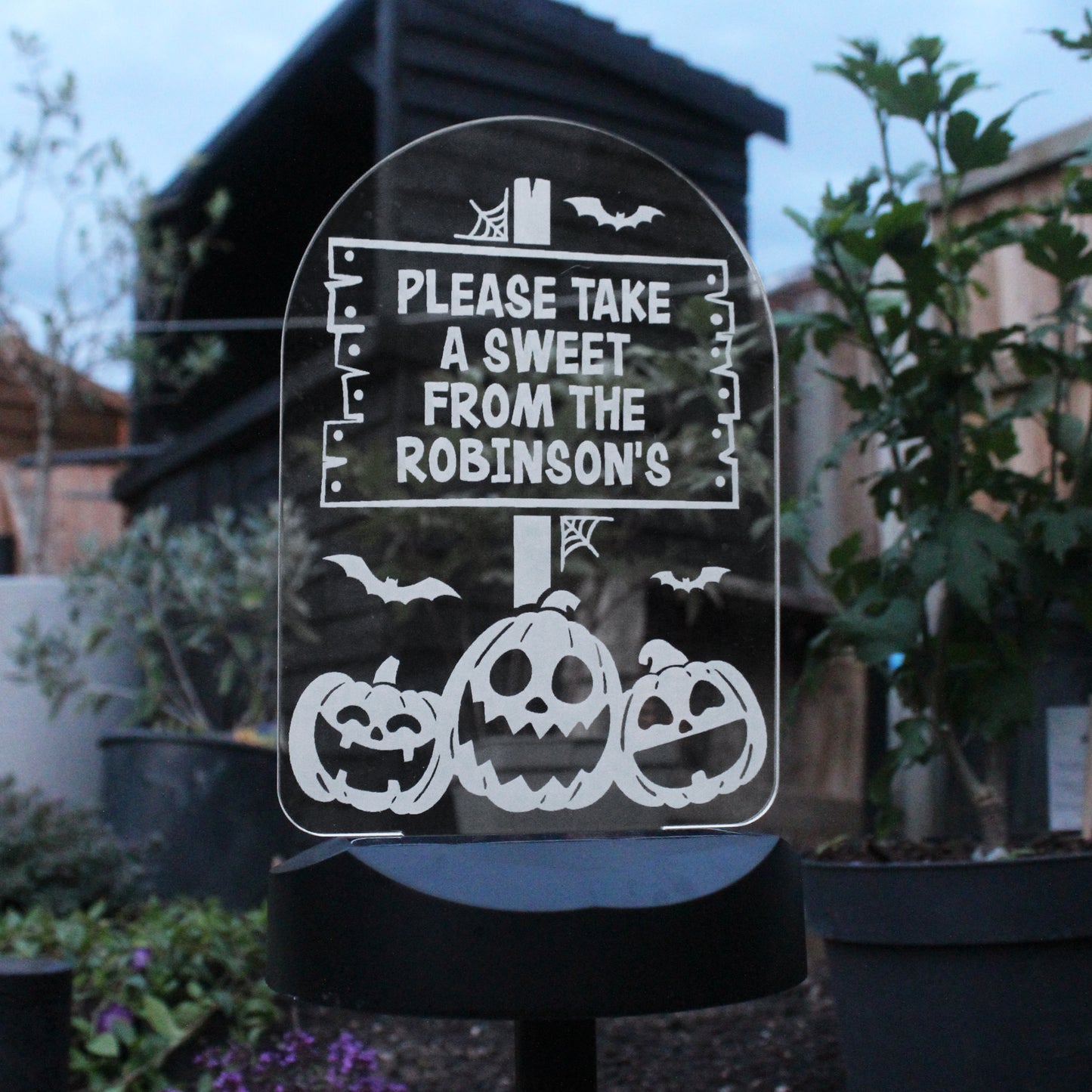 Personalised Pumpkin Patch Halloween Solar Light - MK&JD Gifts