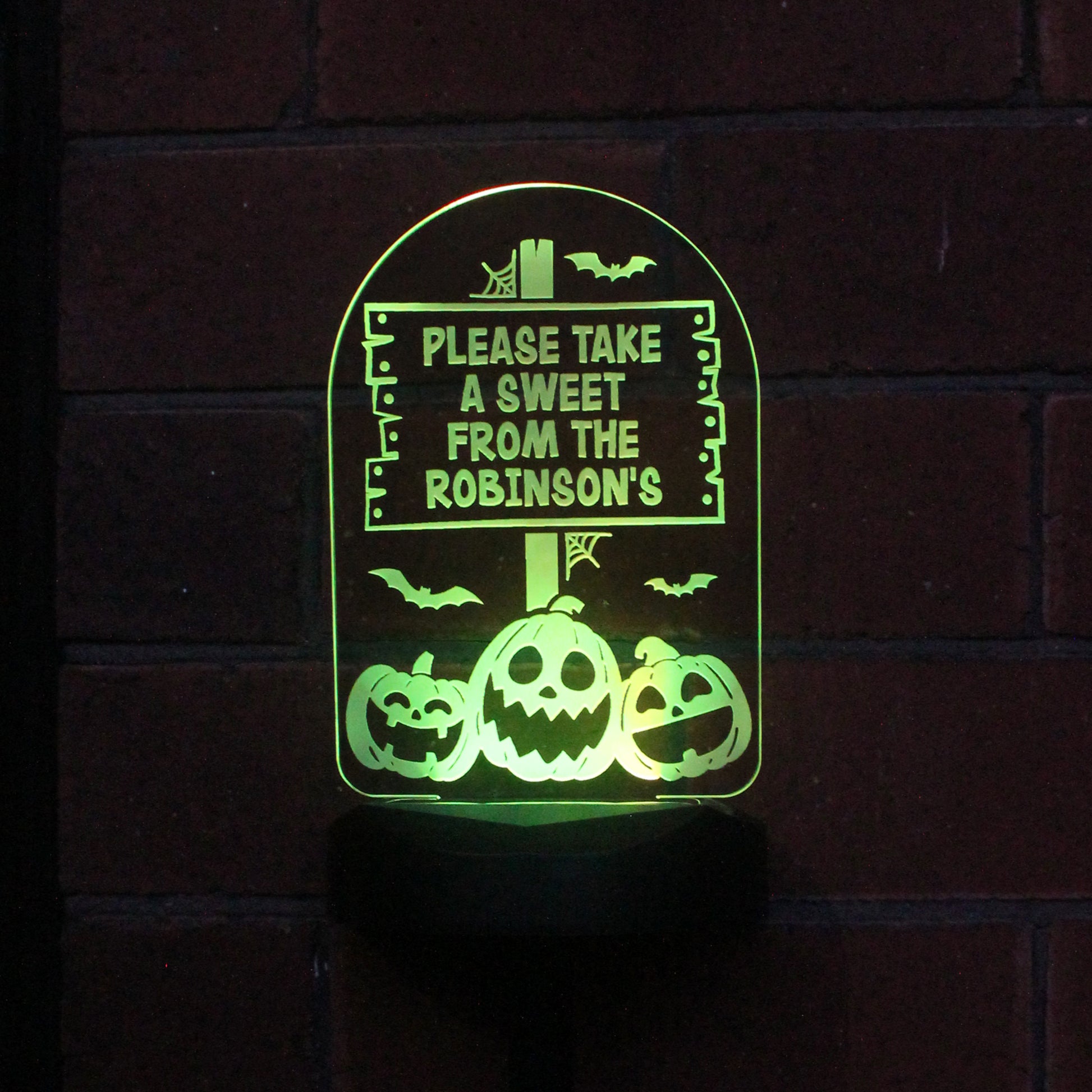 Personalised Pumpkin Patch Halloween Solar Light - MK&JD Gifts