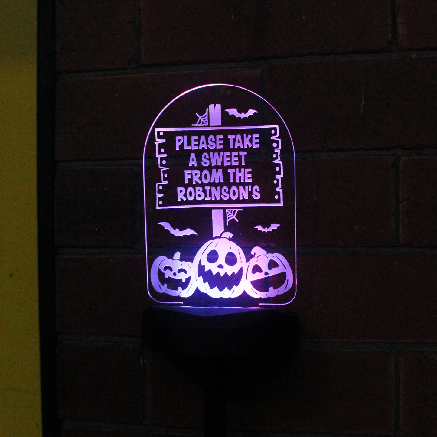 Personalised Pumpkin Patch Halloween Solar Light - MK&JD Gifts