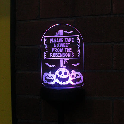 Personalised Pumpkin Patch Halloween Solar Light - MK&JD Gifts