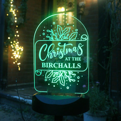 Personalised Family Christmas Outdoor Solar Light - MK&JD Gifts