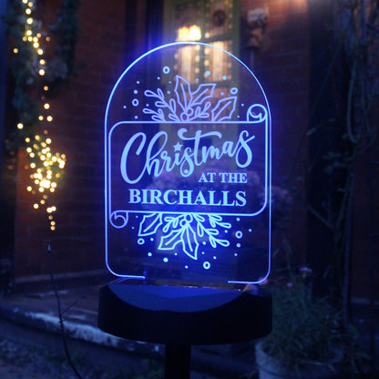 Personalised Family Christmas Outdoor Solar Light - MK&JD Gifts