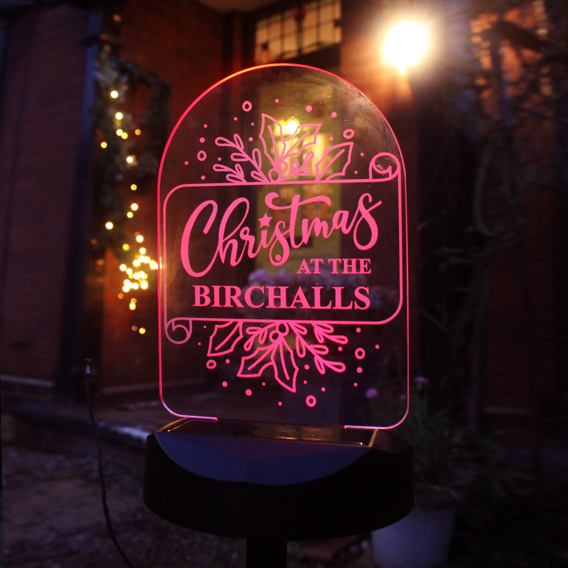Personalised Family Christmas Outdoor Solar Light - MK&JD Gifts
