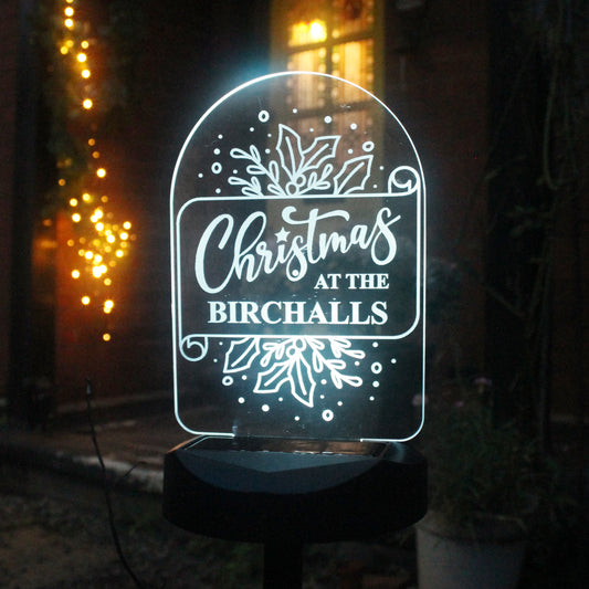 Personalised Family Christmas Outdoor Solar Light - MK&JD Gifts