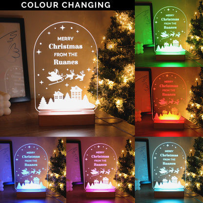 Personalised Christmas Wooden Based LED Light - MK&JD Gifts