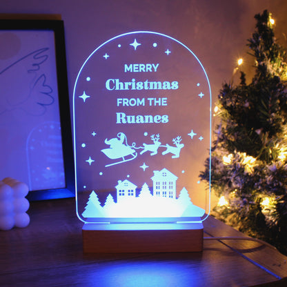 Personalised Christmas Wooden Based LED Light - MK&JD Gifts