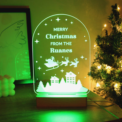 Personalised Christmas Wooden Based LED Light - MK&JD Gifts