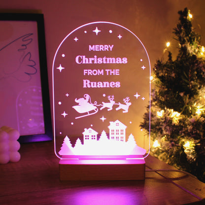 Personalised Christmas Wooden Based LED Light - MK&JD Gifts