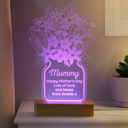Personalised Flower Vase LED Light - MK&JD Gifts