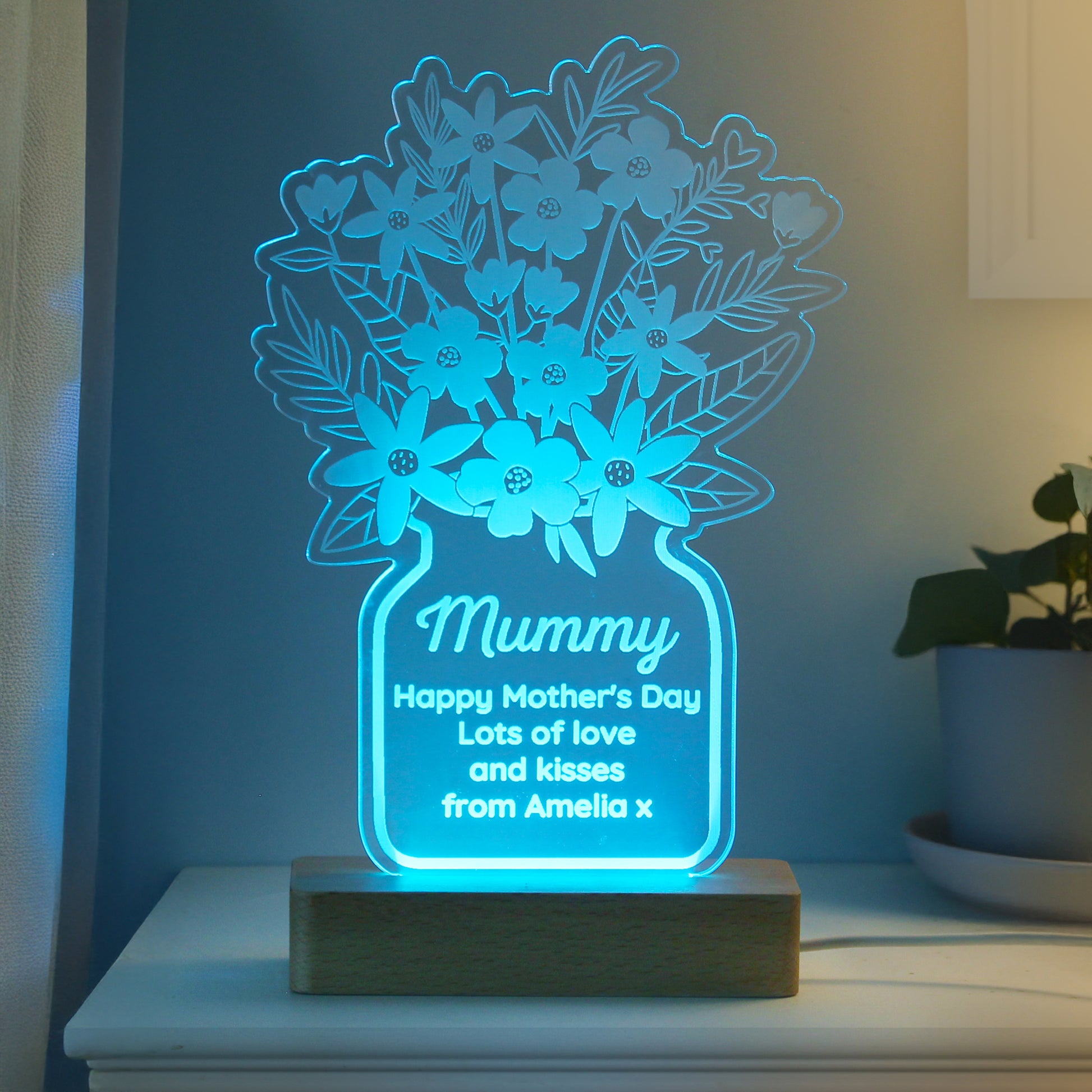 Personalised Flower Vase LED Light - MK&JD Gifts