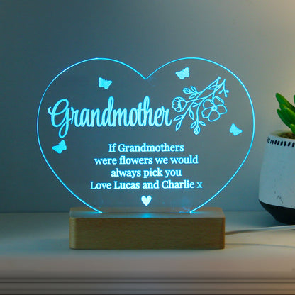 Personalised Floral Heart LED Light - MK&JD Gifts