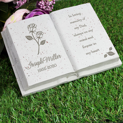 Personalised Rose Memorial Book - MK&JD Gifts