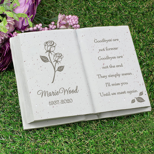 Personalised Rose Memorial Book - MK&JD Gifts