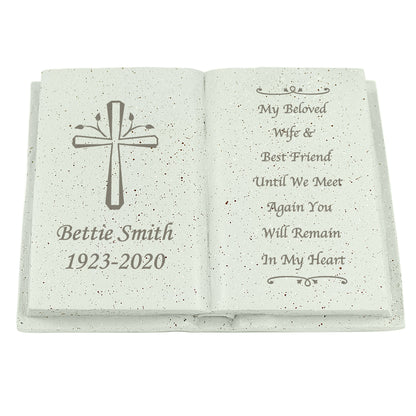 Personalised Cross Memorial Book - MK&JD Gifts