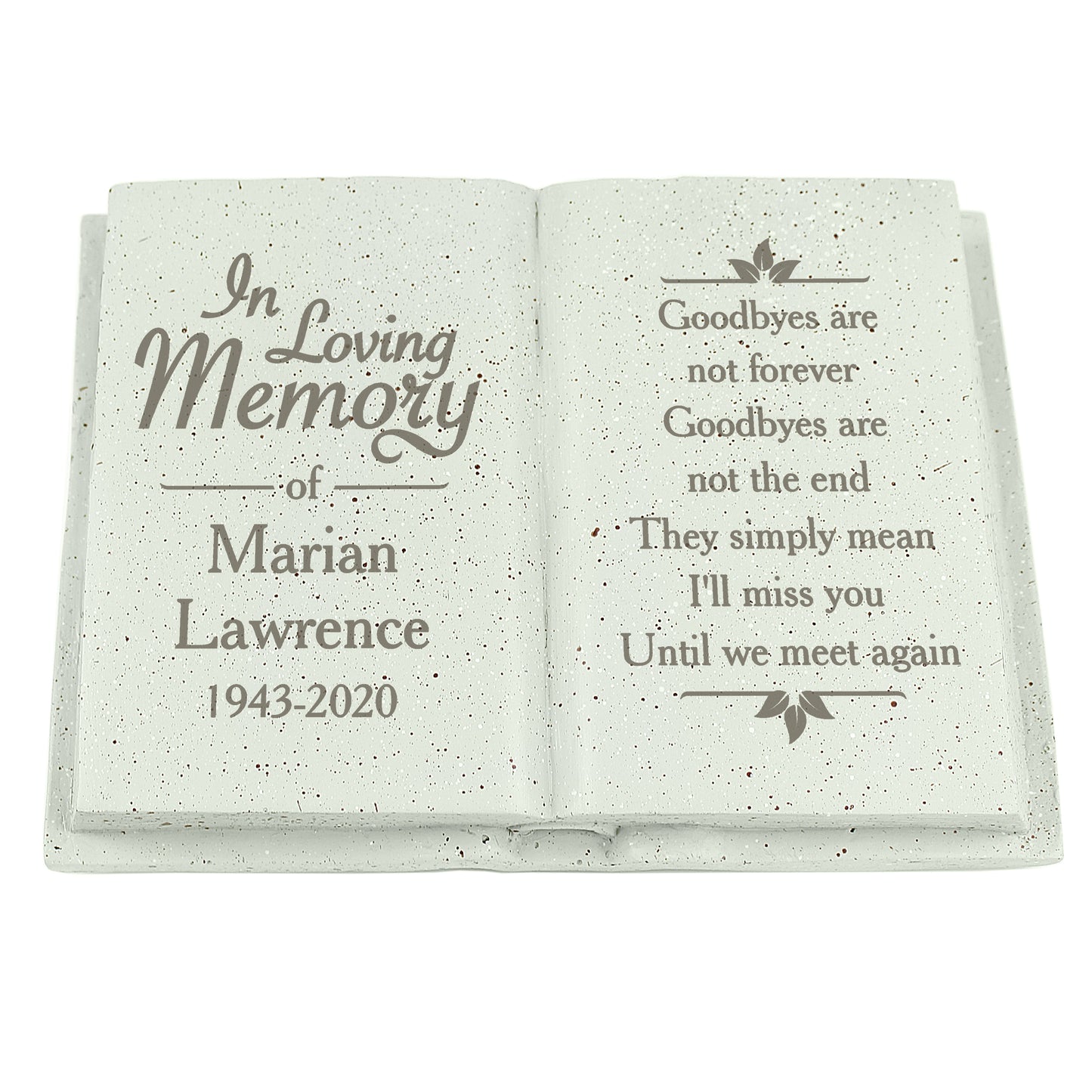 Personalised In Loving Memory Memorial Book - MK&JD Gifts