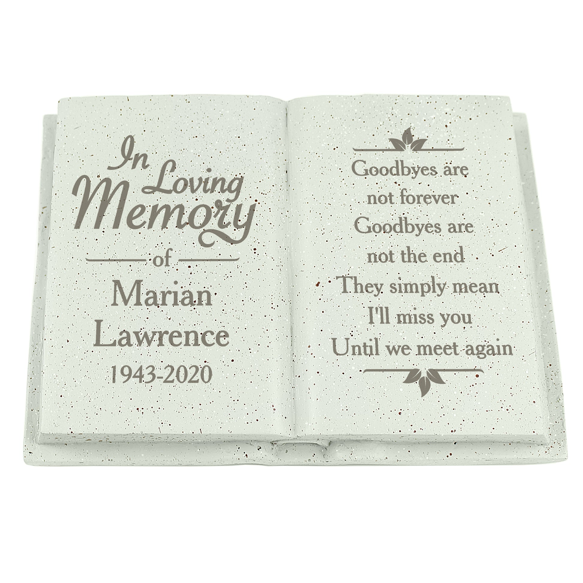 Personalised In Loving Memory Memorial Book - MK&JD Gifts