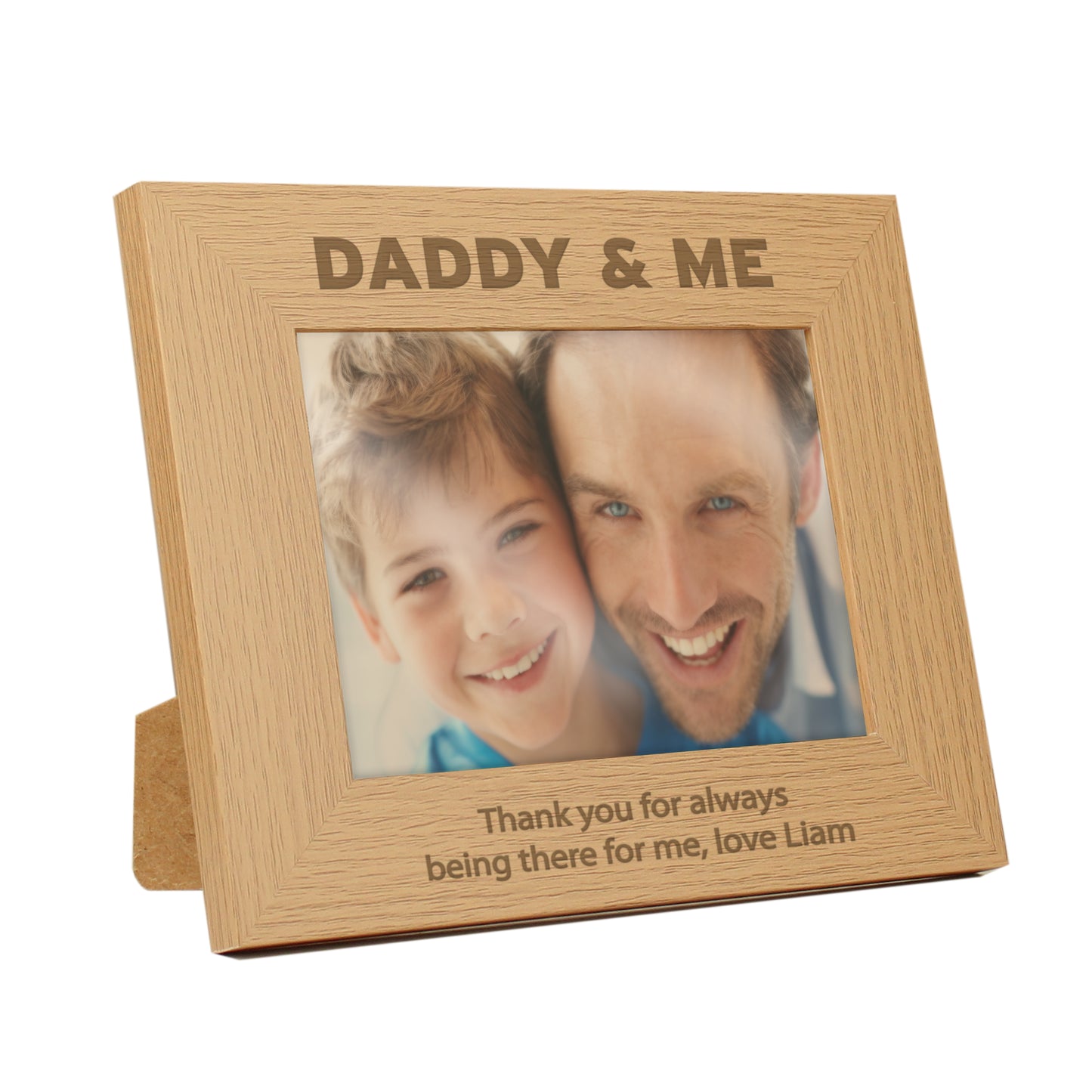 Personalised Daddy & Me 5x7 Landscape Oak Finish Photo Frame - MK&JD Gifts