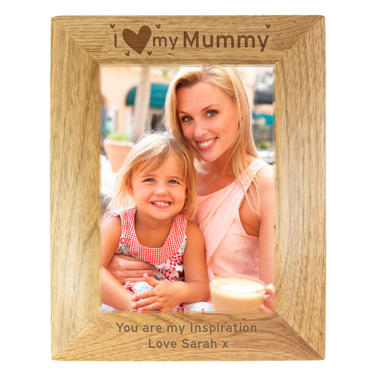 Personalised I Heart My... 5x7 Oak Finish Photo Frame - MK&JD Gifts