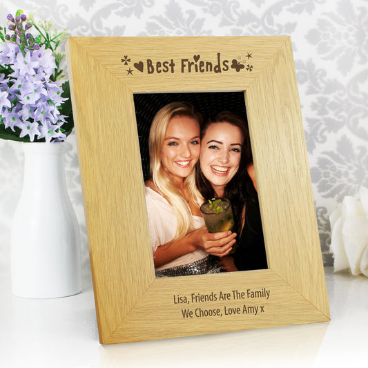 Personalised Oak Finish 6x4 Best Friends Photo Frame - MK&JD Gifts