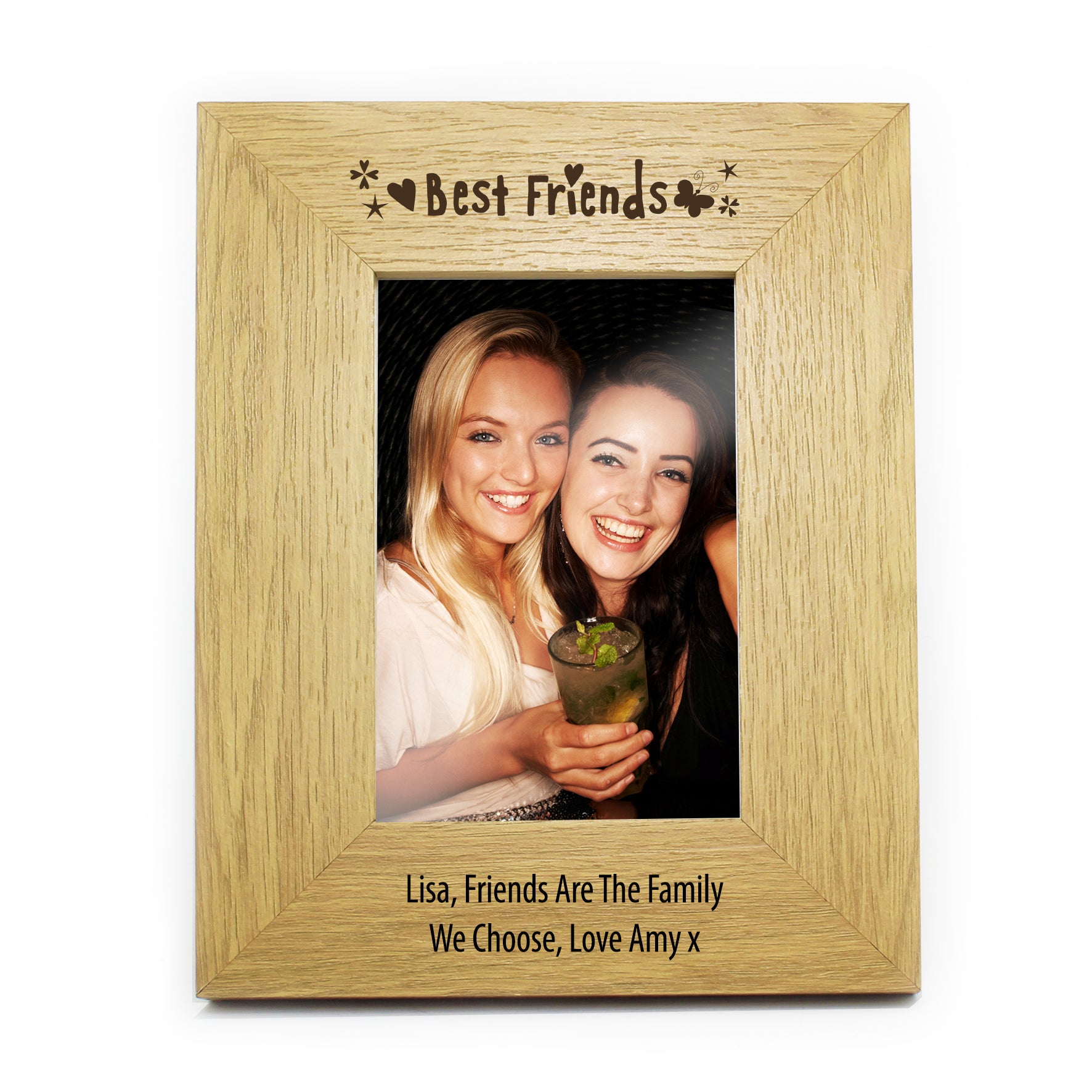 Personalised Oak Finish 6x4 Best Friends Photo Frame - MK&JD Gifts