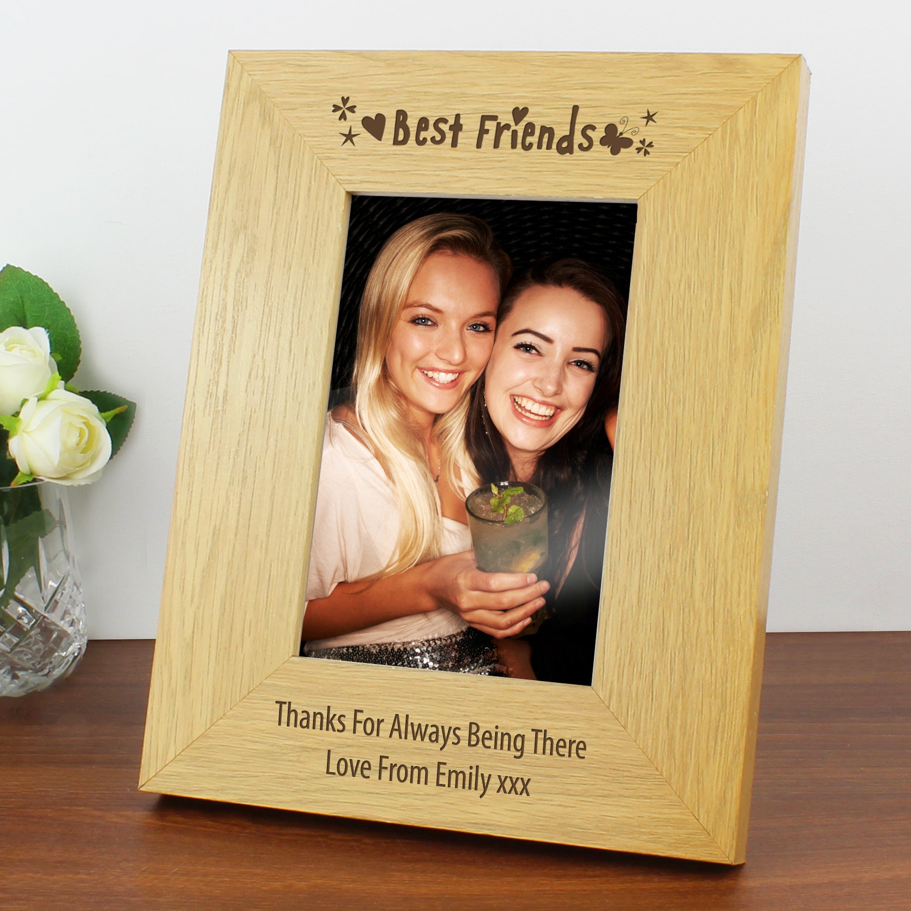 Personalised Oak Finish 6x4 Best Friends Photo Frame - MK&JD Gifts