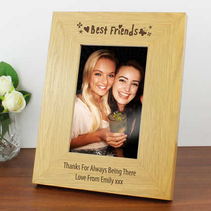Personalised Oak Finish 6x4 Best Friends Photo Frame - MK&JD Gifts