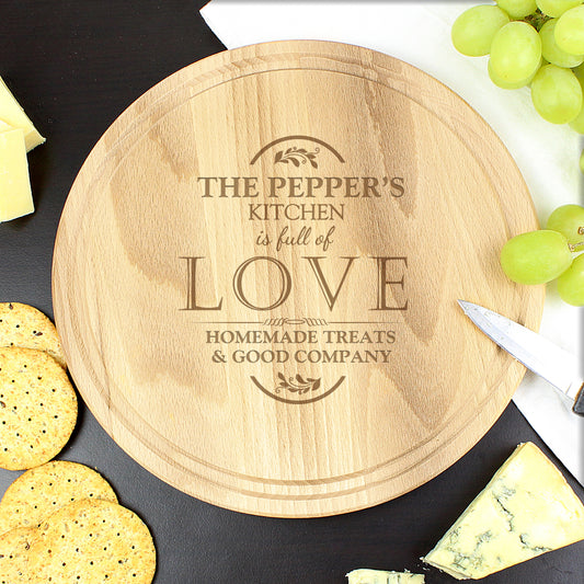 Personalised Full of Love Large Round Chopping Board - MK&JD Gifts