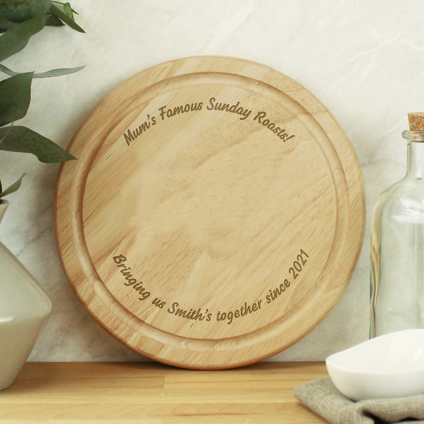 Personalised Plain Round Chopping Board - MK&JD Gifts