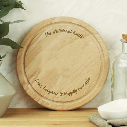 Personalised Plain Round Chopping Board - MK&JD Gifts