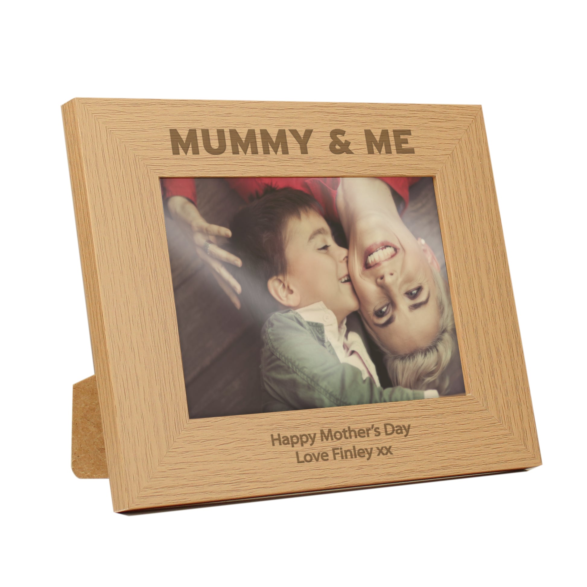 Personalised Mummy & Me 5x7 Landscape Oak Finish Photo Frame - MK&JD Gifts