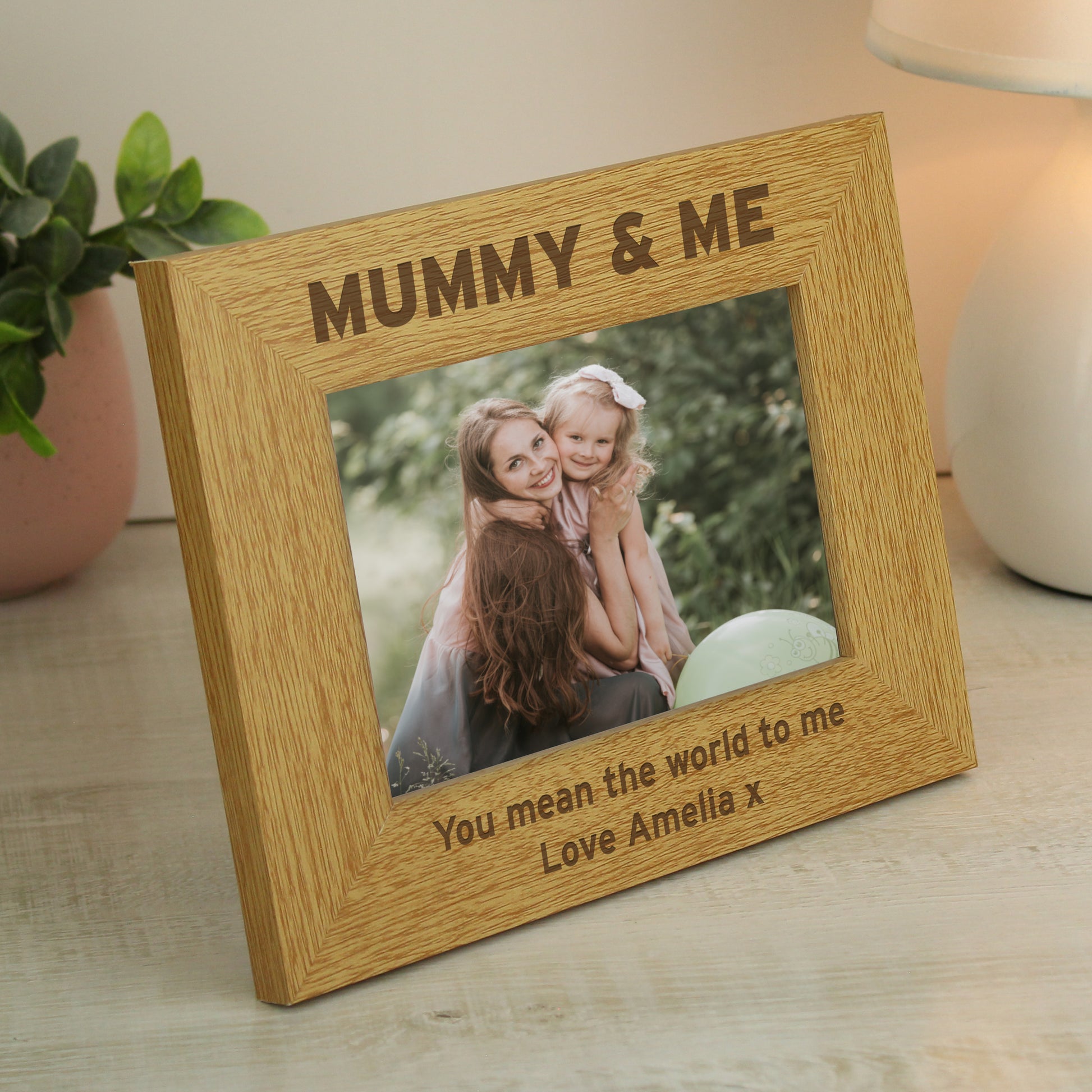 Personalised Oak Finish 6x4 Mummy & Me Photo Frame - MK&JD Gifts