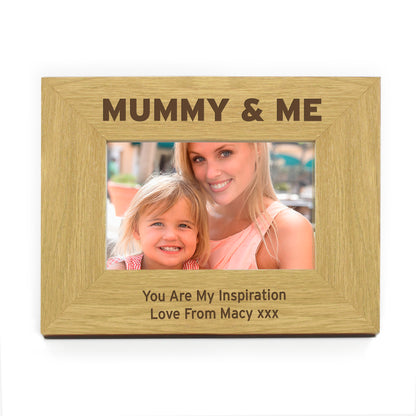 Personalised Oak Finish 6x4 Mummy & Me Photo Frame - MK&JD Gifts