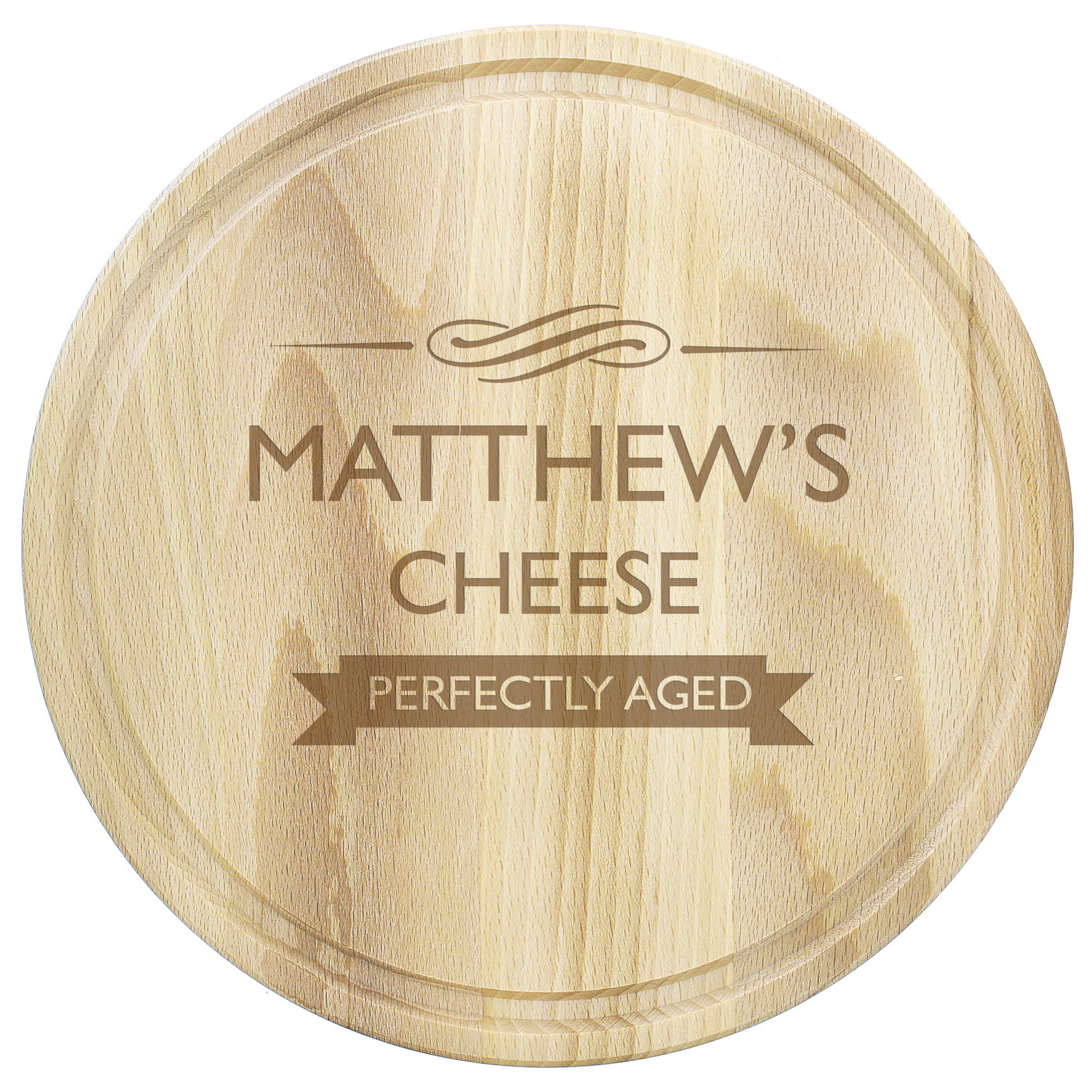 Personalised Perfectly Aged Round Chopping Board - MK&JD Gifts