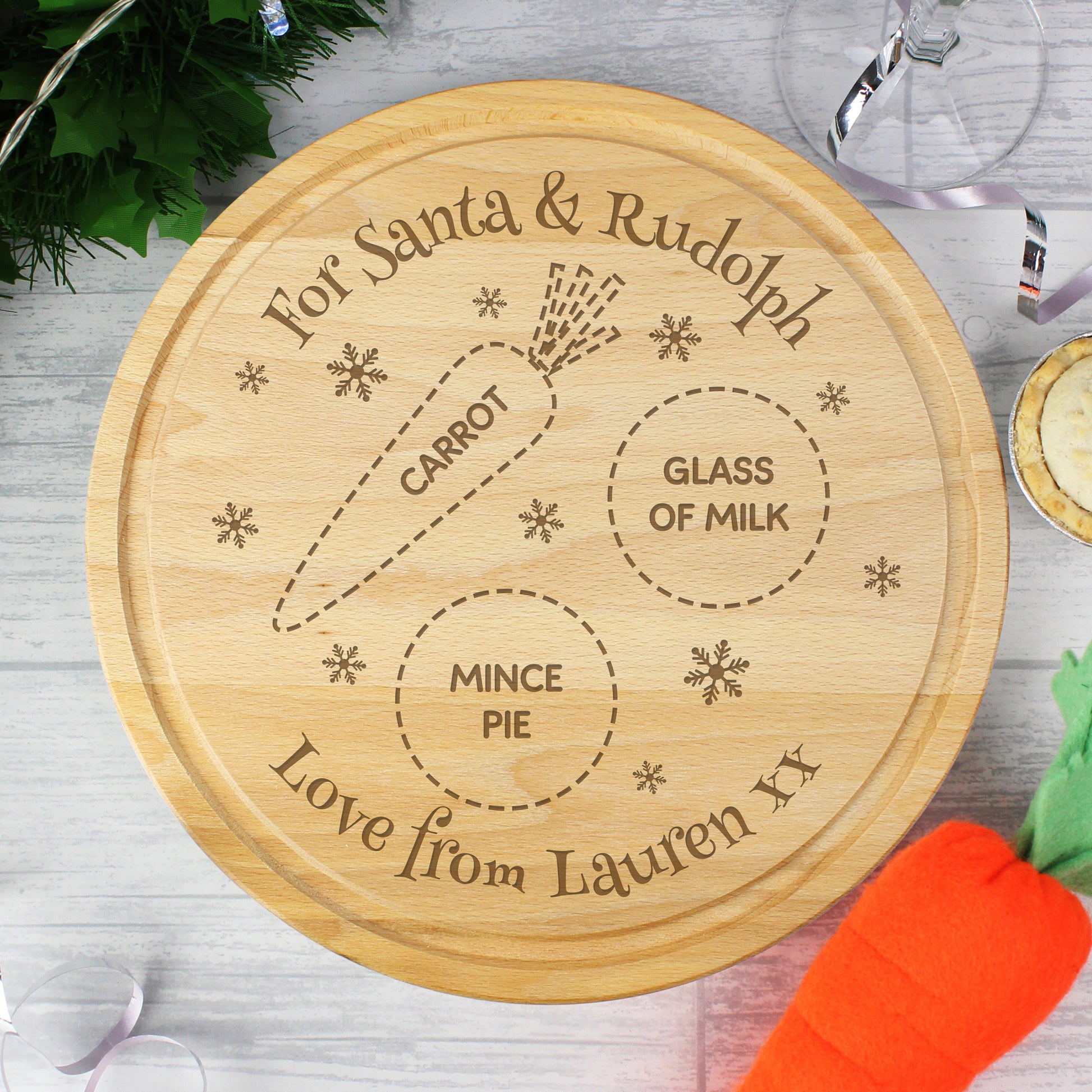 Personalised Christmas Eve Mince Pie Board - MK&JD Gifts
