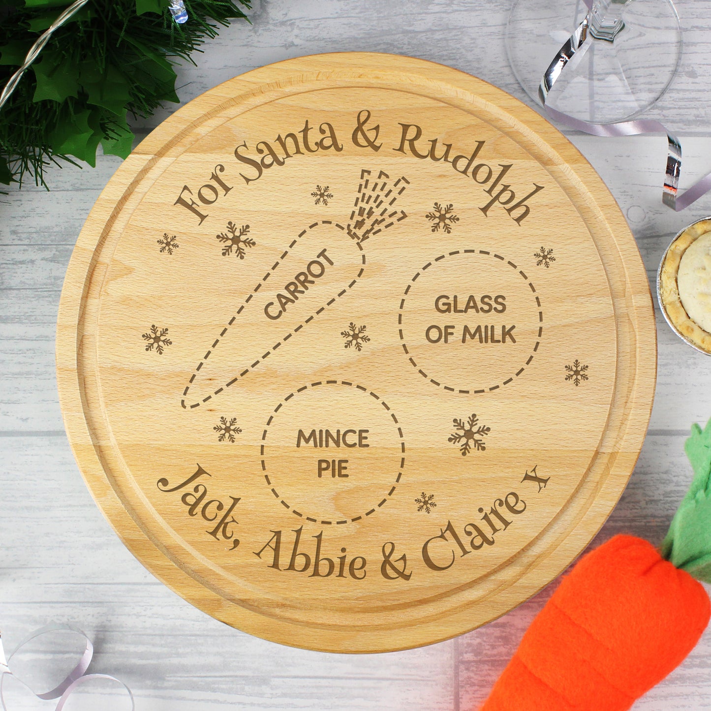 Personalised Christmas Eve Mince Pie Board - MK&JD Gifts