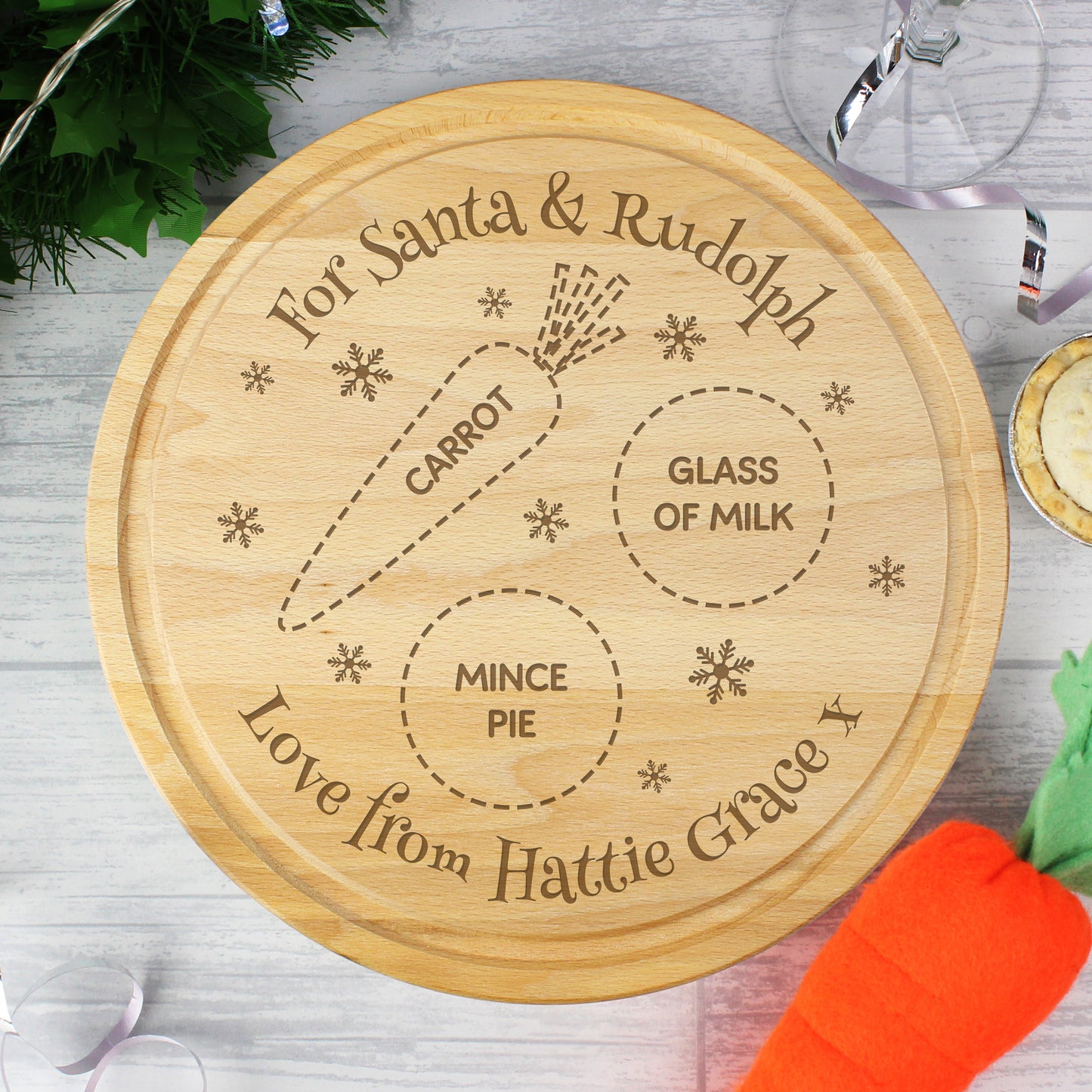 Personalised Christmas Eve Mince Pie Board - MK&JD Gifts