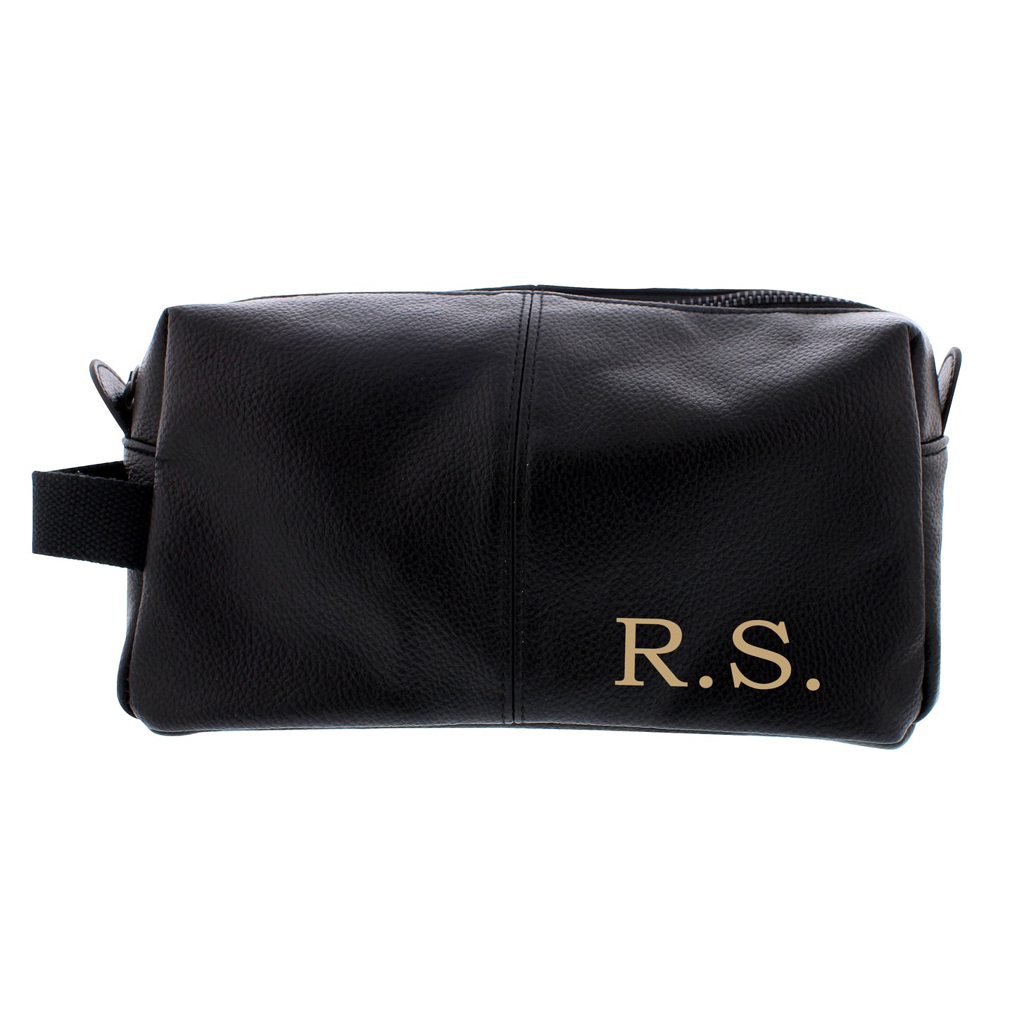 Personalised Luxury Initials Black leatherette Wash Bag - MK&JD Gifts