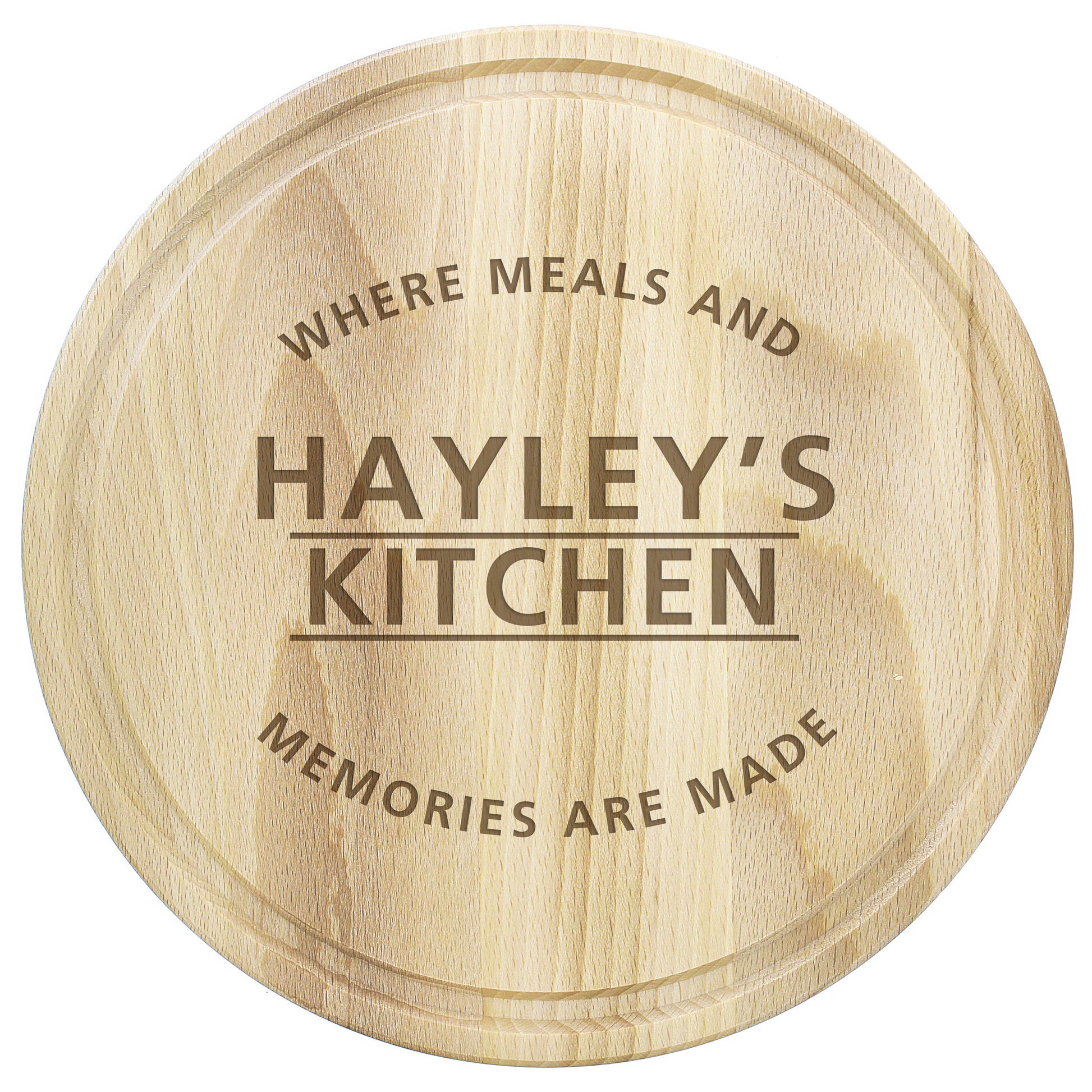 Personalised 'Meals and Memories' Round Chopping Board - MK&JD Gifts